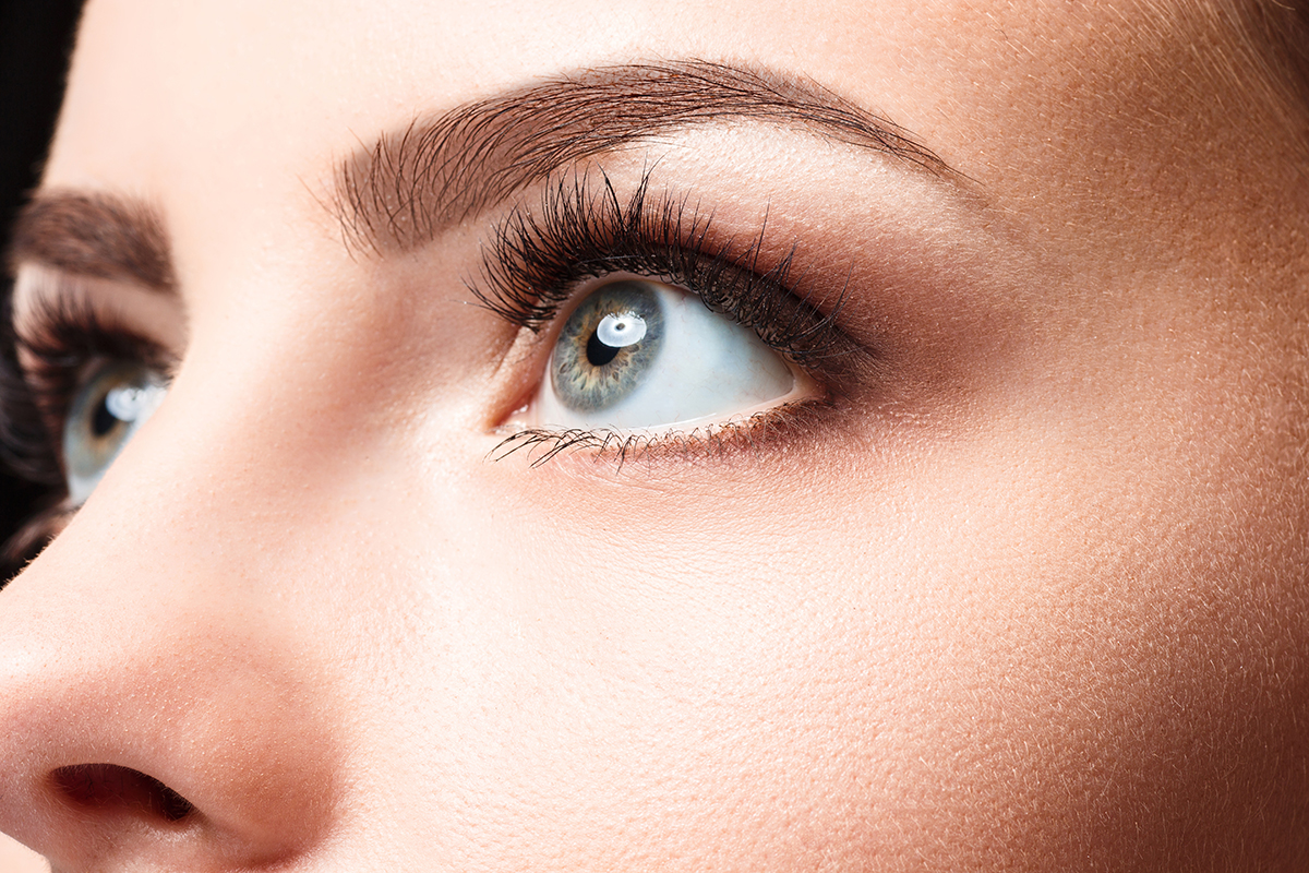 closeup picture of women's eyes